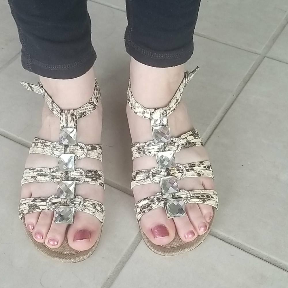 Rhinestone Gladiator Sandals By Bourne!